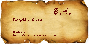 Bogdán Absa névjegykártya